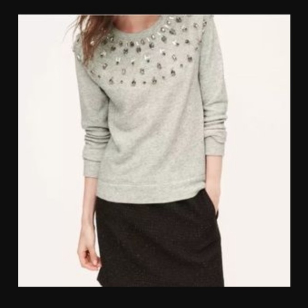 Loft Bejeweled Sweater